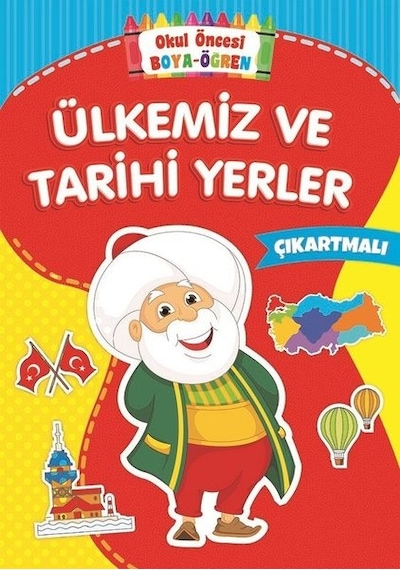 Ülkemiz ve Tarihi Yerler-Okul Öncesi Boya Öğren- Beyaz Balina Yayınları