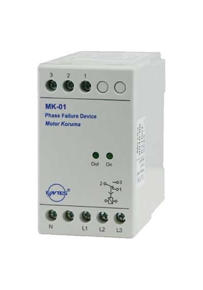 Entes Mk-01 ,ray/dın 3-faz+nötr Kontak-1a1k Faz Koruma Röle