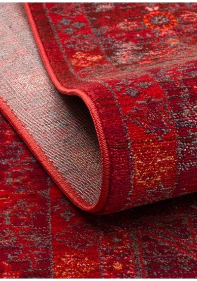 Eko Halı Pietra Pta 20 Red Sıcak Renk Tonlarını Etnik Desenlerle Buluşturan Yumuşak Tuşeli Salon Halısı Oturma Odası Halısı Mutfak Halısı Modern Makine Halısı Krem - Kırmızı