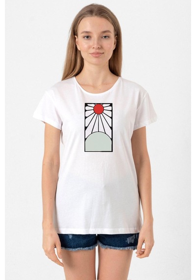Demon Slayer Anime Crest Earring Demon Beyaz Kadın Bisikletyaka Tshirt 001