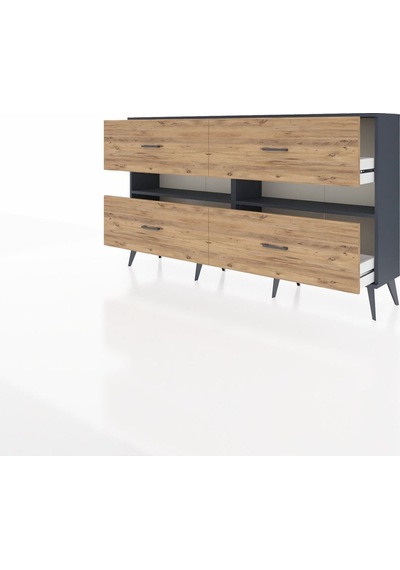 Arges Konsol 2 Raflı 4 Çekmeceli 176x30x99 Antrasit-antrasit/çam Antrasıt/atlas Çam - Antrasıt Arges Konsol 2 Raflı 4 Çekmeceli 176x30x99 Antrasit-antrasit/çam Antrasıt/atlas Çam - Antrasıt