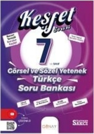 7. Sınıf Keşfet Serisi Görsel Ve Sözel Yetenek Soru Bankası  -  Süleyman Sakcı  -  Günay Yayıncılık