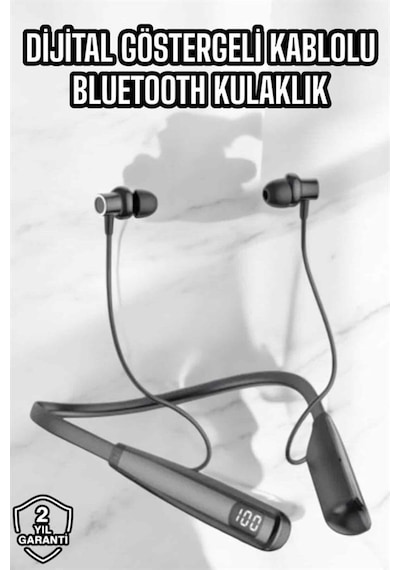Dijitalıver Göstergeli Kulak İçi Kablosuz Bluetooth Kulaklık Boyun Bantlı Yeni Nesil