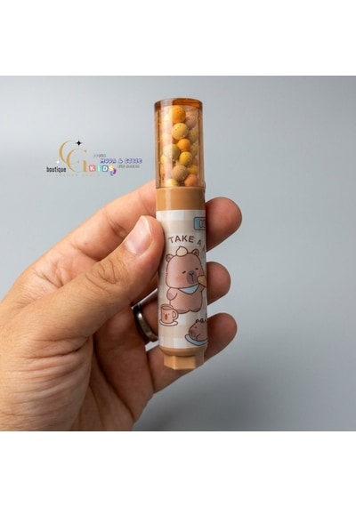 Capybara Luckybara Temalı Simli Baloncuklu Çevirmeli Silgi İz Bırakmaz - İster 1 Adet İster 2 Adet İ