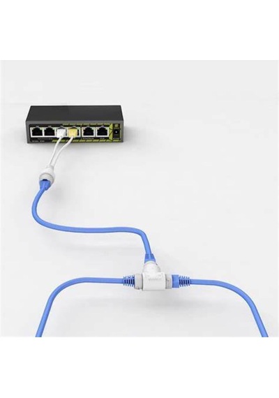 Poe T-splitter Çoklayıcı Tek Ethernet Kablosu Üzerinden 2 Ip Kamera Bağlantı Aparatı