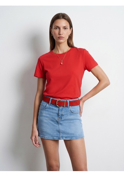 Dilvin 32779 Bisiklet Yaka T-shirt-kırmızı