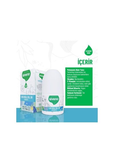 %100 Doğal Roll-on Sportif Sporcu Deodorant Ter Kokusu Önleyici Bitkisel Lekesiz Vegan 50 Ml