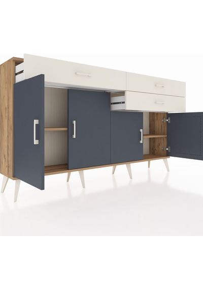 Arges Konsol 2 Raflı 3 Çekmeceli 4 Kapaklı 176x30x99 Çam-antrasit Çam-antrasit/aytaşı Arges Konsol 2 Raflı 3 Çekmeceli 4 Kapaklı 176x30x99 Çam-antrasit Çam-antrasit/aytaşı