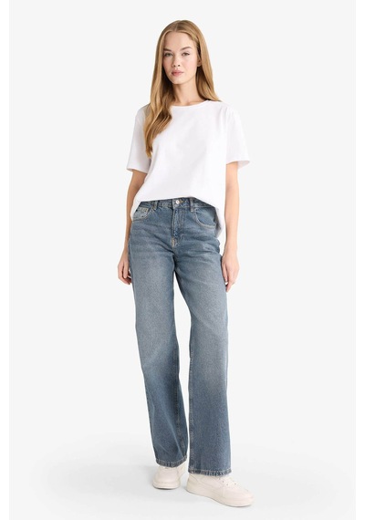 Defacto Sergio Regular Fit Normal Kalıp Normal Bel Boru Paça Jean Pantolon W6868az25aunm40 Siyah