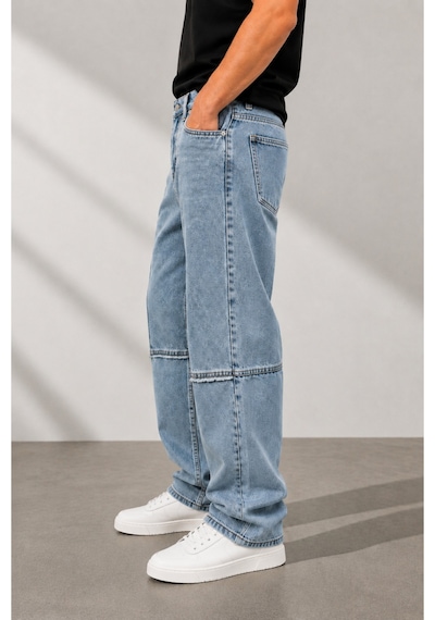 Public Denim Erkek Baggy Jean Pantolon Bol Kesim Yıkamalı Desenli Dikiş Detaylı Oversize K... Mavi Public Denim Erkek Baggy Jean Pantolon Bol Kesim Yıkamalı Desenli Dikiş Detaylı Oversize K... Mavi