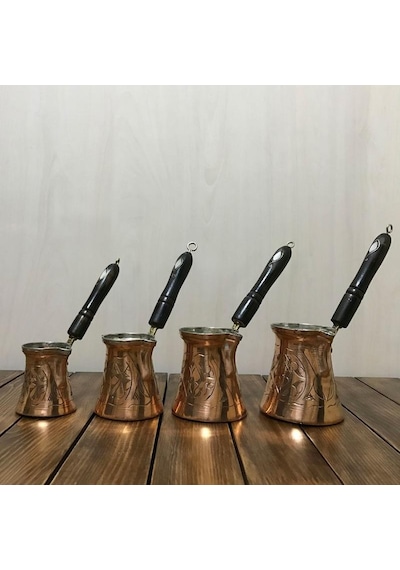 Paşa İşlemeli Bakır Cezve Takımı