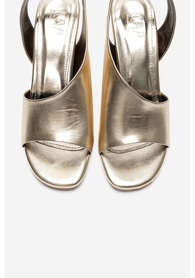 Luvishoes Zyra Altın Cilt Kadın Dolgu Topuklu Ayakkabı