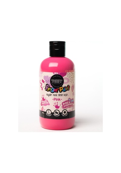 4'lü Mammacomica Yıkanabilir Parmak Boyası-4 250ml- 3'lü Sünger Roller