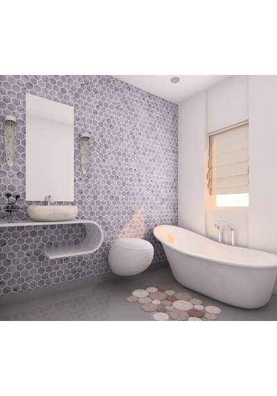 Tuqco Doğaltaş Carrara 2" Altıgen(Hexagon) Eskitme Mermer Mozaik