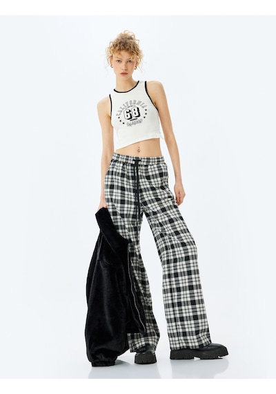 Koton Slogan Baskılı Halter Yaka Kolsuz Crop Üst Ekru 5sal30067ık Ekru