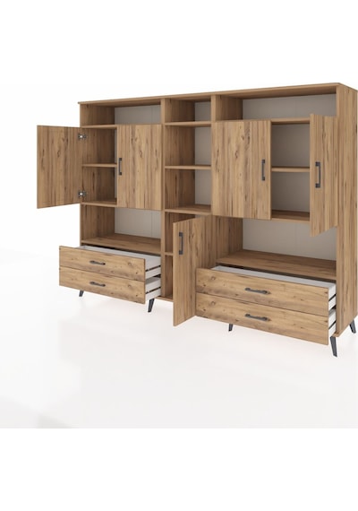 Hyperion Dolap 12 Raflı 4 Çekmeceli 5 Kapaklı 220x44x163 Çam-çam Çam-çam Hyperion Dolap 12 Raflı 4 Çekmeceli 5 Kapaklı 220x44x163 Çam-çam Çam-çam