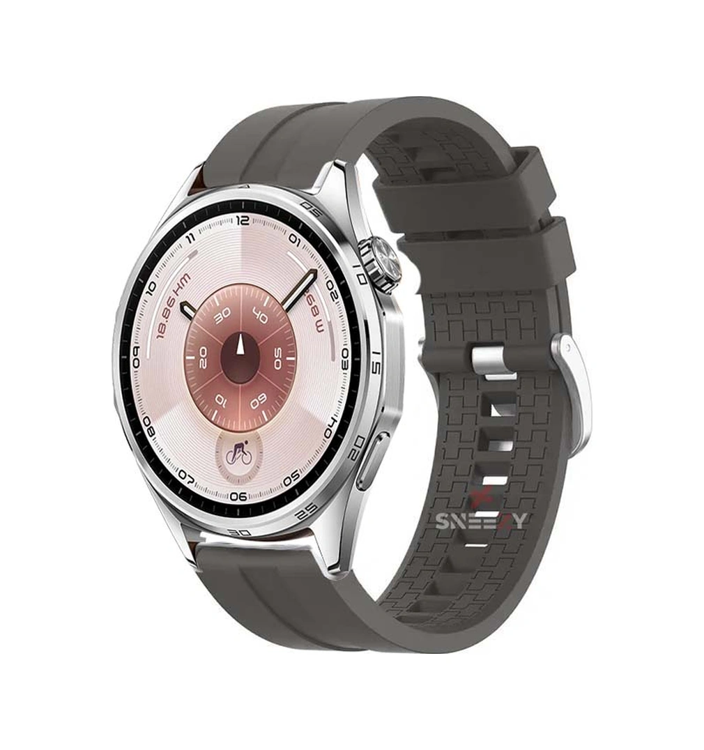 Huawei Watch Gt6 46mm Uyumlu Kordon Novagt Metal Tokalı Yumuşak Silikon Kordon
