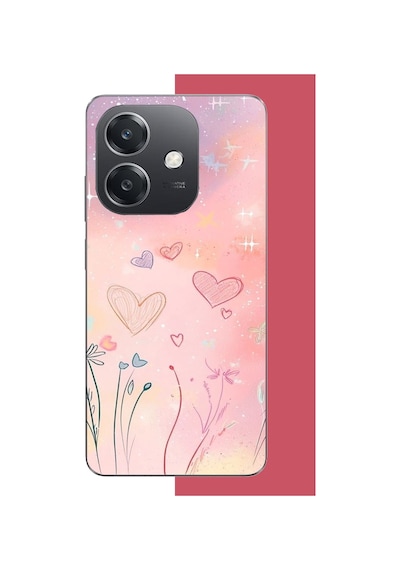 Oppo A3 Uyumlu Renkli Kalp Baskılı Silikon Kılıf
