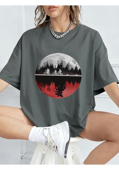 Noıssey Urban Pop Graphic Kadın Tişört Koleksiyonukod 5310 Füme