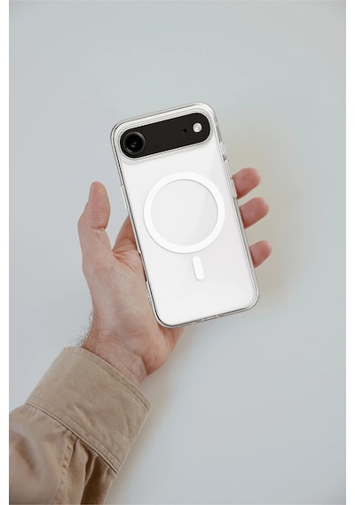 Cosmotex Newface Apple, Uyumlu iPhone 17 Air Kılıf Magneticsafe Şeffaf Silikon - Şeffaf