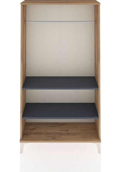 Arges Dolap 2 Raflı Kapaklı Tek Askılı 88x30x163 Çam-antrasit Atlas Çam