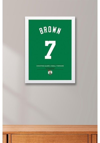 Jaylen Brown Forma Çerçeveli Tablo - Nba Boston Celtics Jersey