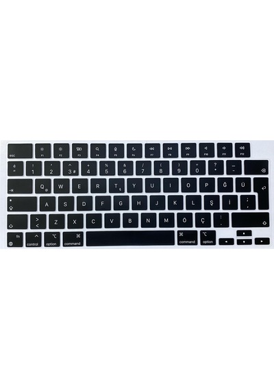 Arabulalaca Apple Uyumlu MacBook Air 13.6 A2681 Türkçe Q Silikon Klavye Siyah