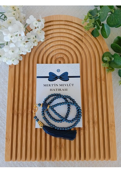 İsme Özel Kart Tespih Hediyelik - Bebek Mevlüdü, Doğum, Sünnet, Hoşgeldin Bebek
