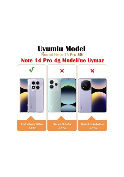 Redmi Note 14 Pro 5g Kılıf Yumuşak Lansman Silikon Kamera Korumalı Çıkıntılı 3d Kalın Kenarlı