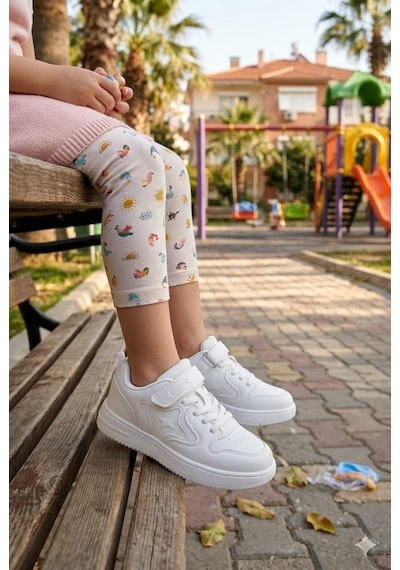 Fort Eldon Cool Rahat Hafif Anatomik Sneaker Kız Çocuk Ayakkabı Beyaz