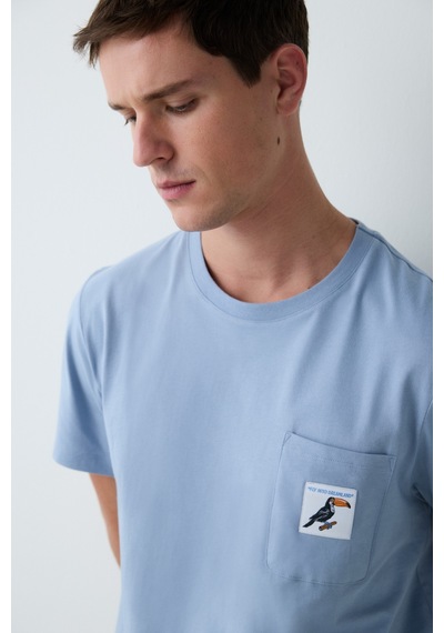 Penti Erkek Bird Mavi Pantolon Pijama Takımı Bl11