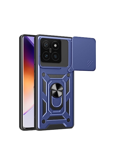 Zore Xiaomi 14t Pro Uyumlu Kılıf Magnetik Standlı Kamera Korumalı Ogaa Sürgülü Vega Kapak-mavi