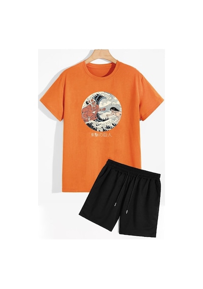 Uyguntarz Titan Şort T-shirt Eşofman Takımı Turuncu
