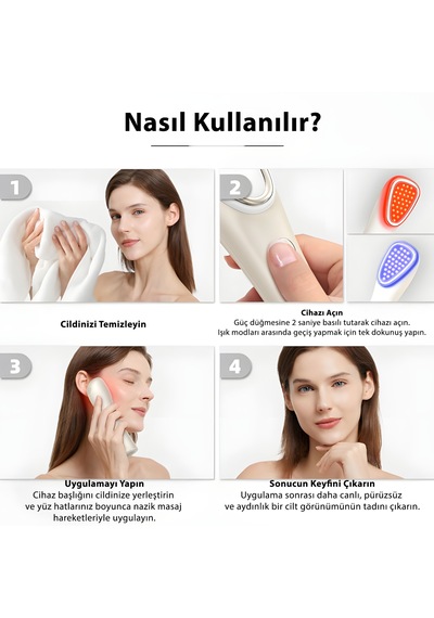 F3   Foton Cilt Bakım Cihazı Kırmızı & Mavi Işık Terapili Ultra İnce Ve Taşınabilir Tasarım