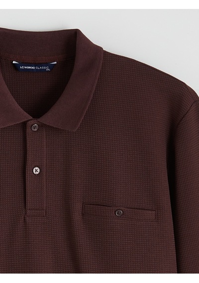Lcwaıkıkı Classic Bordo Büyük Beden Polo Yaka Erkek Sweatshirt