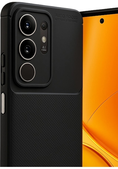 Vivo Y29 4g Uyumlu Kılıf Karbon Tasarım Kamera Korumalı Silikon Telefon Kılıfı Kapak Siyah
