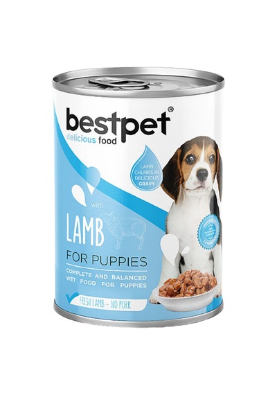 Bestpet Puppy Kuzu Etli Parça Etli Ve Jöleli Yavru Köpek Konservesi 400 Gr