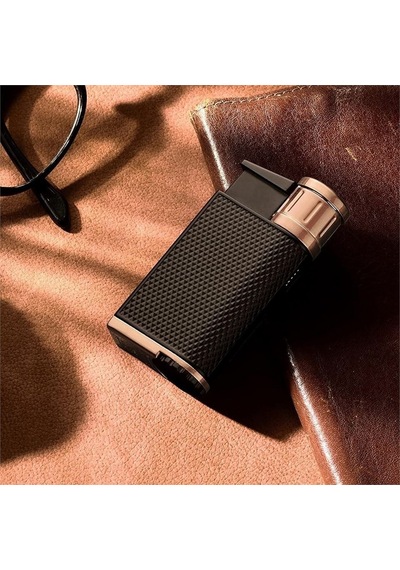 Colibri Evo Storm Çift Alevli Çakmak Puro Çakmağı Rose Siyah Krom