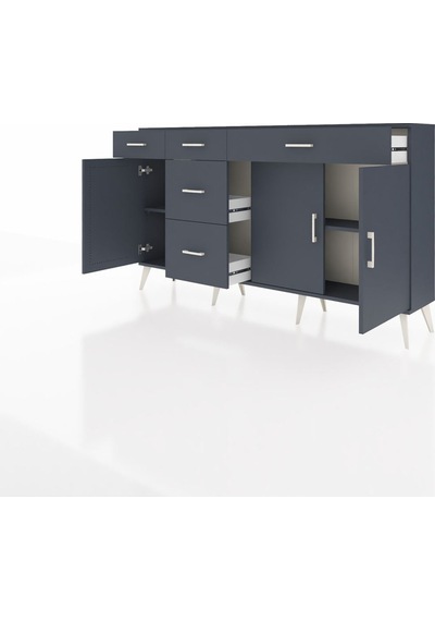 Arges Konsol 2 Raflı 5 Çekmeceli 3 Kapaklı 176x30x99 Antrasit-antrasit Antrasit - Antrasit Arges Konsol 2 Raflı 5 Çekmeceli 3 Kapaklı 176x30x99 Antrasit-antrasit Antrasit - Antrasit