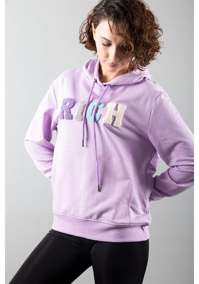 Lila 2 Iplik Kapüşonlu Sweatshirt Çok Renkli