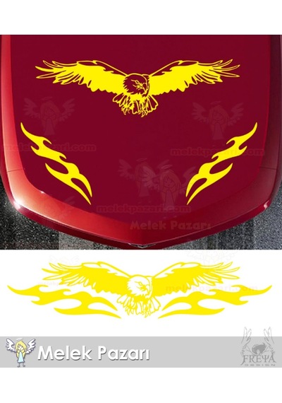 Kartal Oto Sticker. Kartal Ve Alev Oto Kaput , Cam Sticker.