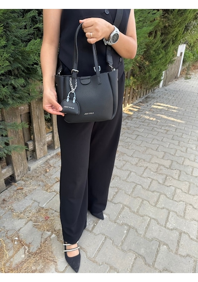 Just Polo Günlük Kombinlere Uygun Kadın Orta Boy Ayarlanabilir Askılı Şık El & Omuz Çantası Shoulder Bag Siyah 80242552
