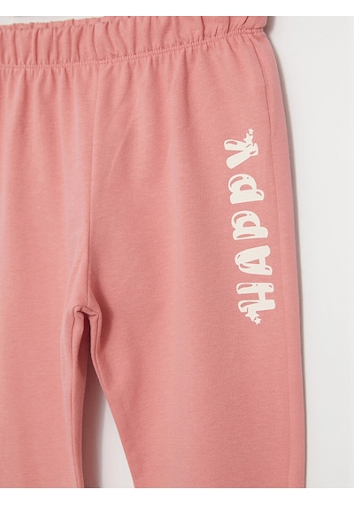 LC Waikiki Lcw Baby Pembe Beli Lastikli Baskılı Kız Bebek Eşofman Alt