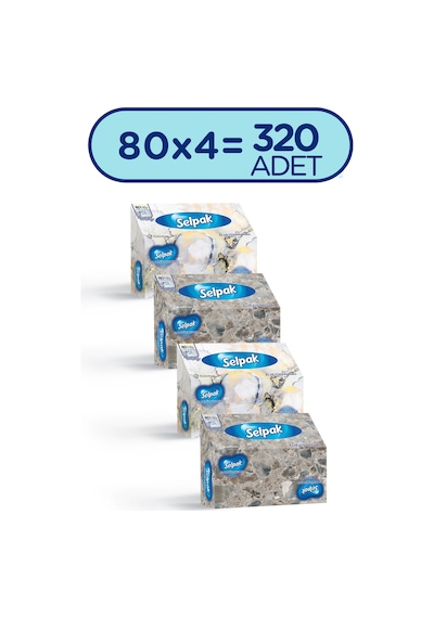 Selpak El Ve Yüz Havlusu Kutulu Mermer Desen 4 80 Yaprak