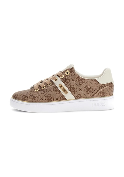 Guess Kadın Britz Monogram Desenli Metalik Detaylı Sneaker - Bej 4221502