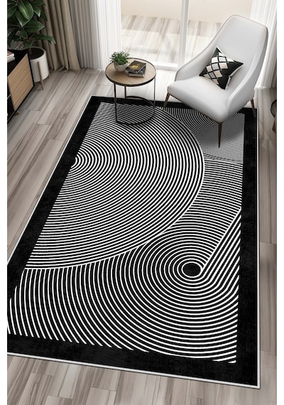 West Home Makinede Yıkanabilir Kaymaz Taban Leke Tutmaz Modern Siyah Mutfak Halısı Salon Halısı Ve Yolluk Wh 581 Black