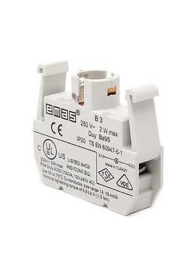 Emas B3 ,ba9s 24v..220vac/vdc Buton Lamba Duy