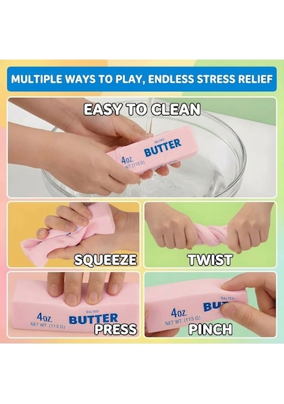 Pembe Tereyağ Squish Pudra Butter Sukuşi Oyuncak Yumuşak Sıkılabilir Squishy - 1 Adet