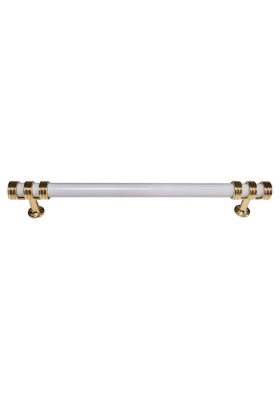 Nesli Alüminyum Metal Lüks Modern Mobilya Çekmece Mutfak Dolabı Kulpu Beyaz-altın 192mm Beyaz - Altın