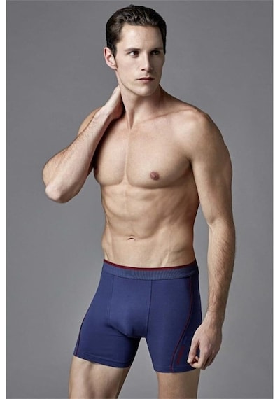 Eros Ers014 Compact Renkli Boxer - Marin Mavi